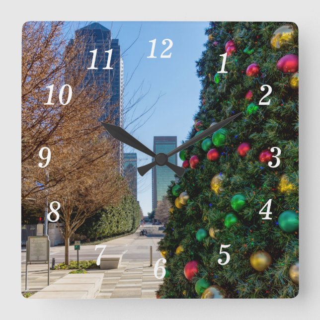 Beside The Dallas Christmas Tree Wall Clock (Front)