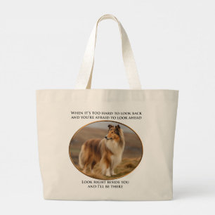 Beside You Collie Large Tote Bag
