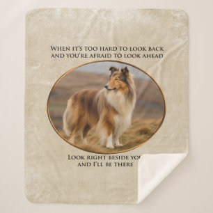 Beside You Collie Sherpa Blanket