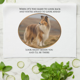Beside You Collie Tea Towel
