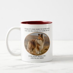 Beside You Collie Two-Tone Coffee Mug