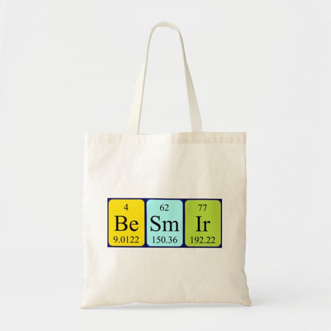 Besmir periodic table name tote bag (Front)