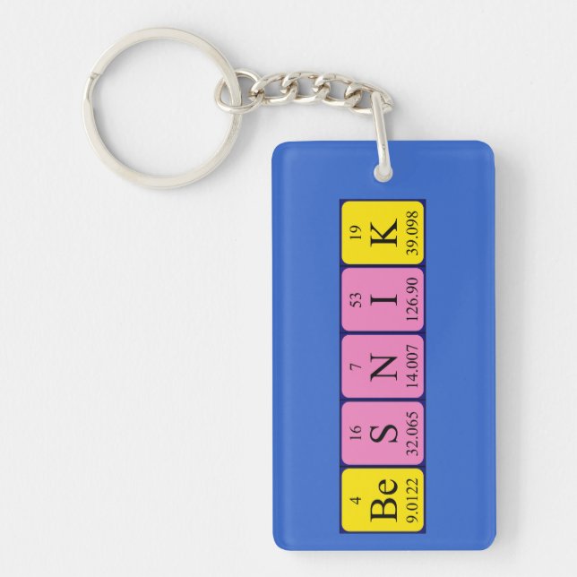 Besnik periodic table name keyring (Front)