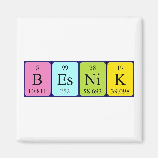 Besnik periodic table name magnet (Front)