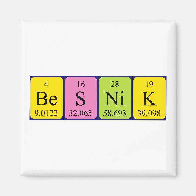 Besnik periodic table name magnet (Front)