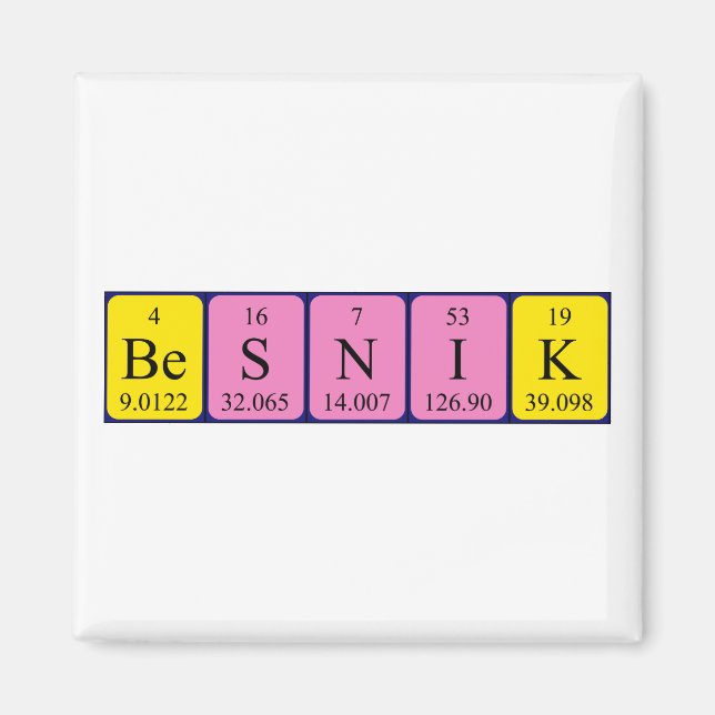 Besnik periodic table name magnet (Front)