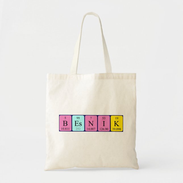 Besnik periodic table name tote bag (Front)