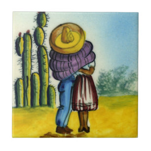 Beso - The Kiss Vintage Style Mexican Tile