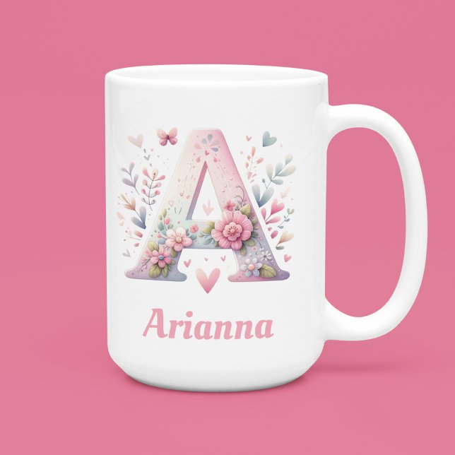 Bespoke Floral Monogram Mug (Creator Uploaded)