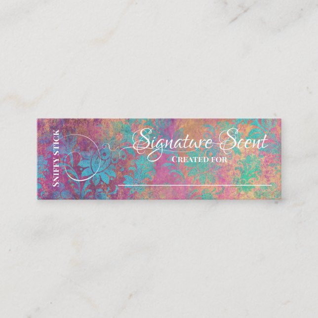 Bespoke fragrance personal scent sniff note mix mini business card (Front)