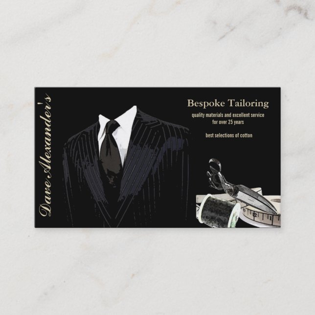 bespoke tailoring business card (Front)