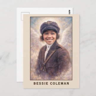 Bessie Coleman Aviatrix Angel Postcard