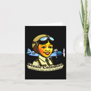Bessie Coleman With Aeroplane Black History Month  Card