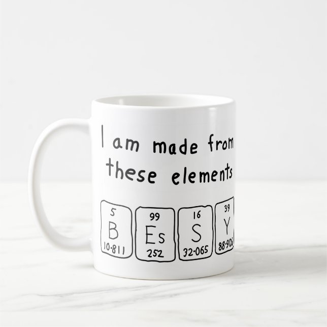 Bessy periodic table name mug (Left)