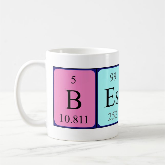 Bessy periodic table name mug (Left)