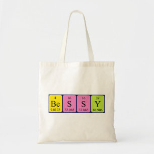 Bessy periodic table name tote bag