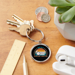 Best 1st AD - Retro Style Premium Round Keychain