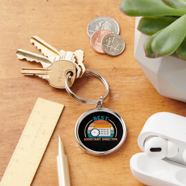 Best 1st AD - Retro Style Premium Round Keychain (Desk)