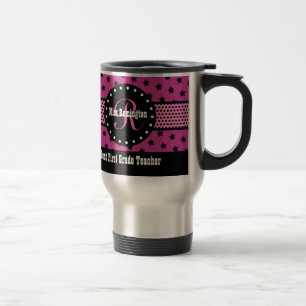 Best 1st GRADE TEACHER Monogram Pink Patterns V02 Travel Mug