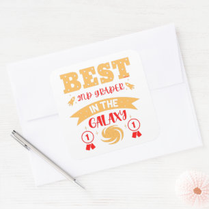BEST 2ND GRADER IN THE GALAXY funny cute           Square Sticker