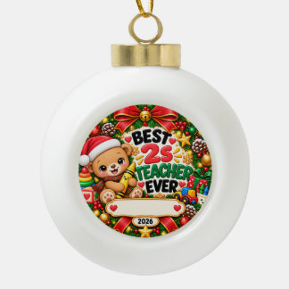 Best 2s Teacher Ever Christmas Ornament 2026