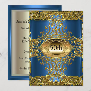 Best 50th Gold Birthday Party Invitation