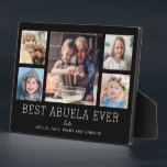 Best Abuela Ever 5-Photo Collage Keepsake Custom Plaque<br><div class="desc">Simple and clean design lets your family photos shine on this Best Abuela Ever plaque. A large photograph in the centre with two smaller photos on either side let you insert your own photos easily. Best Abuela Ever is written in a large modern font. Two lines below let you complete...</div>