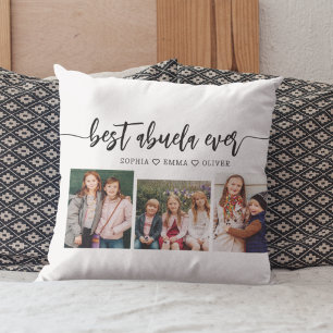 Best Abuela Ever - Grandchildren Photo Collage Cushion