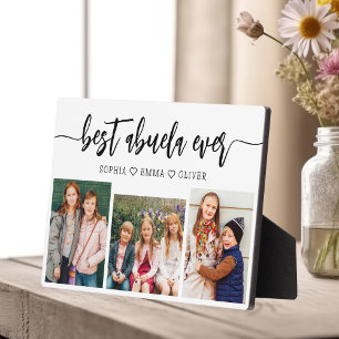 Best Abuela Ever - Grandchildren Photo Collage Plaque