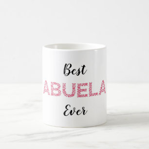 Best Abuela Ever Pink Hearts Cute Personalised Coffee Mug