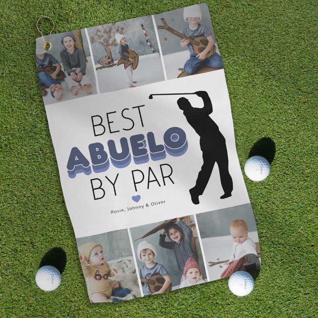 Best Abuelo By Par Photo Collage Golf Towel (Creator Uploaded)