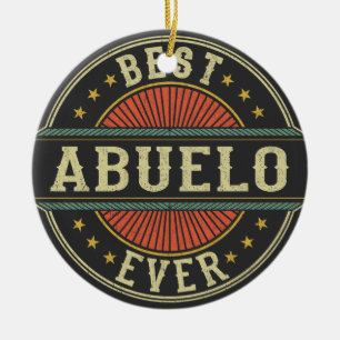 Best Abuelo Ever Retro Vintage Spanish Grandpa Ceramic Tree Decoration
