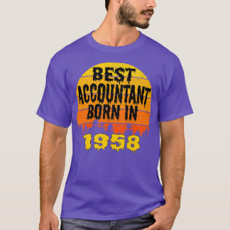 Best Accountant Born In 1958 Birthday Vintage T-Shirt