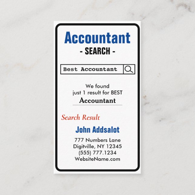 Best Accountant Business Card (Front)