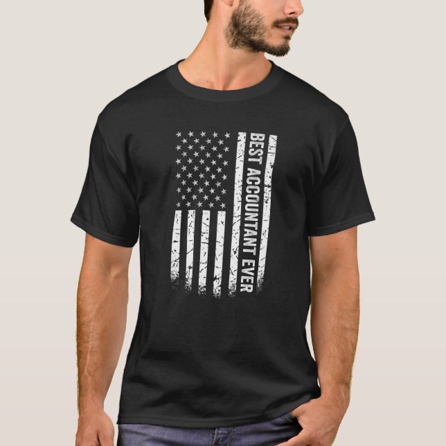 Best Accountant Ever American Flag Veteran Patriot T-Shirt (Front)