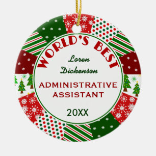 Best Admin Asst Christmas gift Ceramic Tree Decoration
