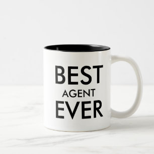 Best Agent Ever Office Gift to personalise Two-Tone Coffee Mug
