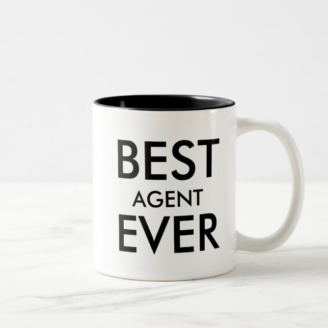 Best Agent Ever | Office Gift to personalise Two-Tone Coffee Mug (Right)
