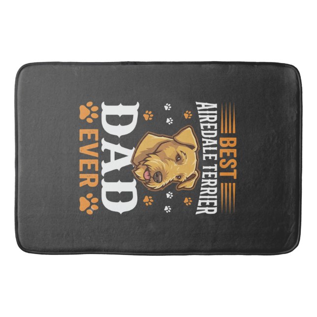 Best Airedale Terrier Dad Ever Dog Lover Bath Mat (Front)