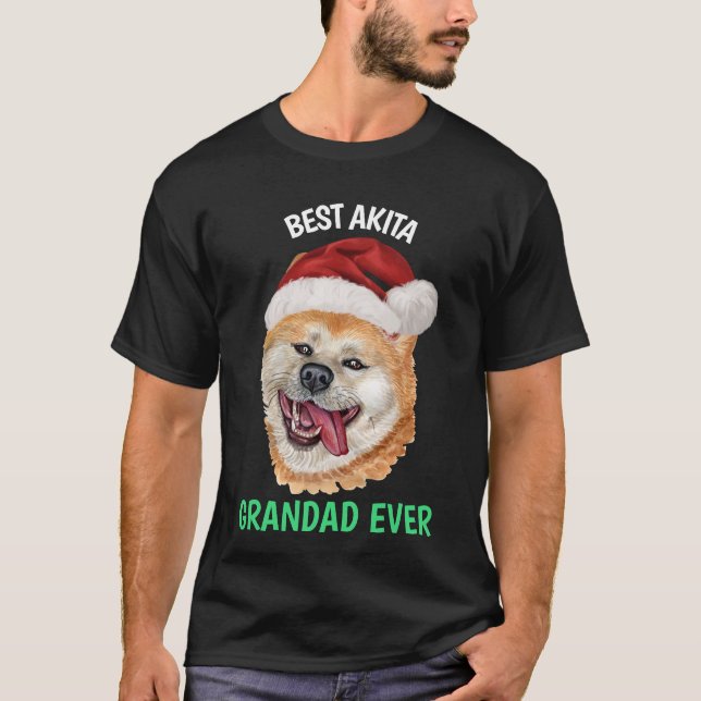 Best Akita Grandad Ever T-Shirt (Front)