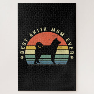 Best Akita Mum Ever Funny Akita Dog Gifts Jigsaw Puzzle