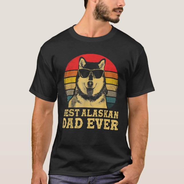 Best Alaskan Malamute Dad Ever Dog Lovers Retro Vi T-Shirt (Front)