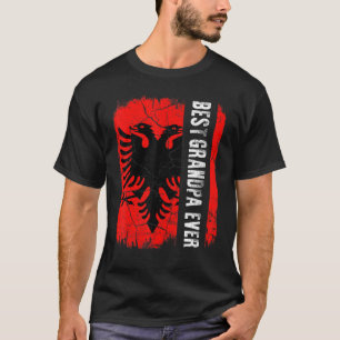 Best Albanian Grandpa Ever Albania Flag Father's D T-Shirt