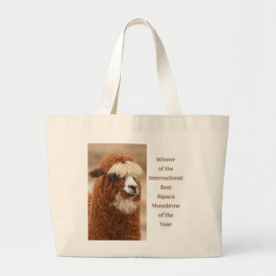 Best Alpaca Monobrow Large Tote Bag