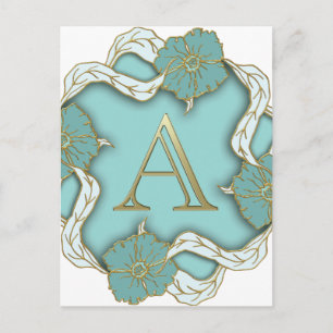 Best Alphabet Letter Initial Monogram Background Postcard