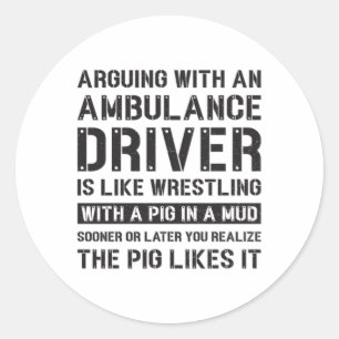 Best Ambulance Driver Paramedic Emergency Funny Classic Round Sticker