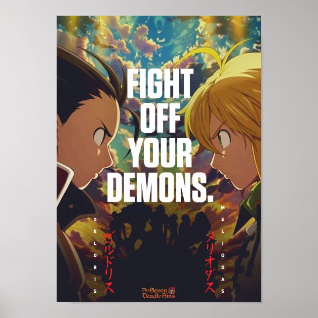 Best Anime Quotes About Fighting Your Own Demon Poster (Front)