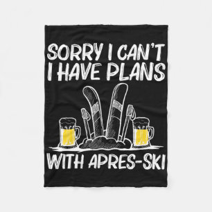 Best Apres Ski Art For Men Women Skiing Skier Wint Fleece Blanket