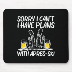Best Apres Ski Art For Men Women Skiing Skier Wint Mouse Mat