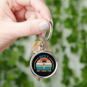 Best Art Director - Retro Style Premium Round Key Ring